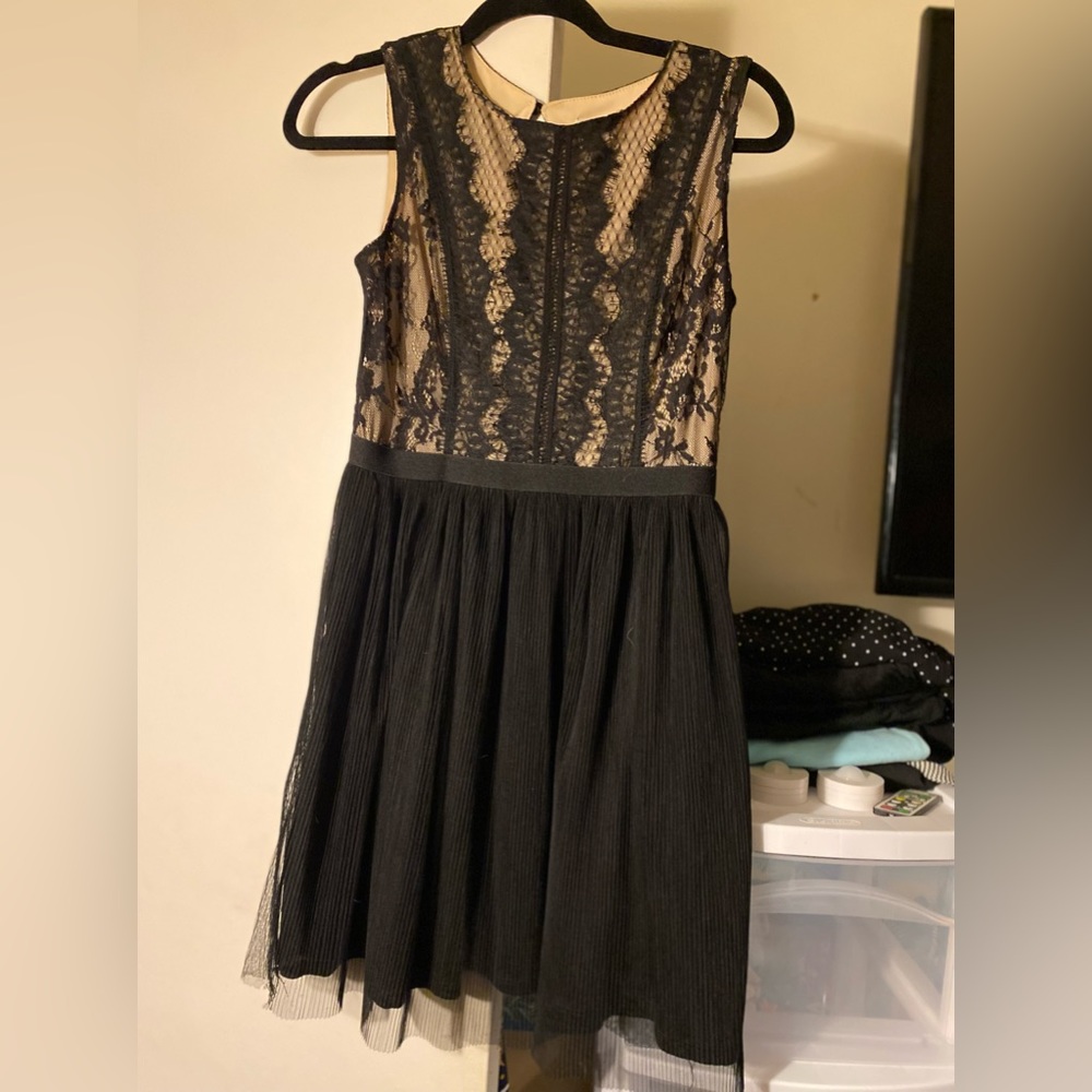 Black, lace overlay dress